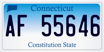 CT license plate AF55646