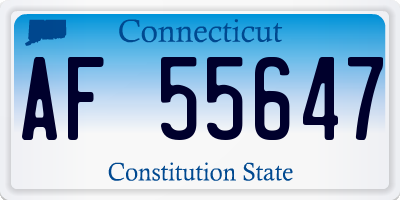 CT license plate AF55647