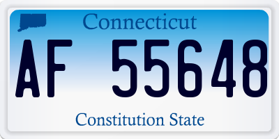 CT license plate AF55648