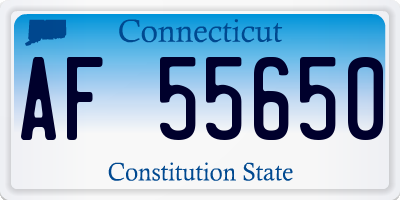 CT license plate AF55650