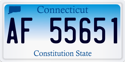 CT license plate AF55651
