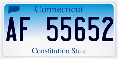 CT license plate AF55652