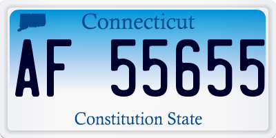 CT license plate AF55655