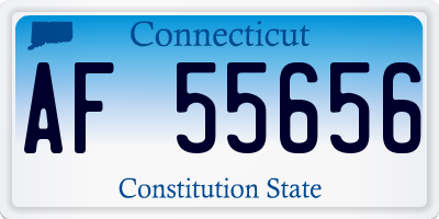 CT license plate AF55656