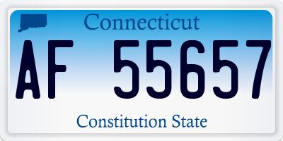 CT license plate AF55657