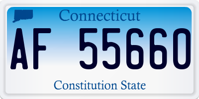 CT license plate AF55660