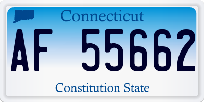 CT license plate AF55662