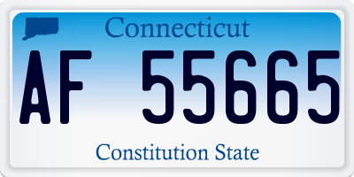 CT license plate AF55665