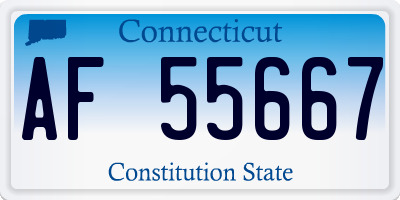 CT license plate AF55667