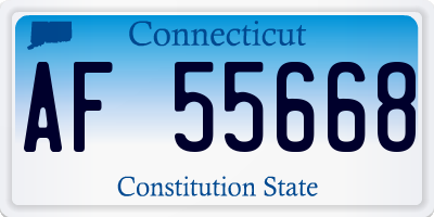 CT license plate AF55668