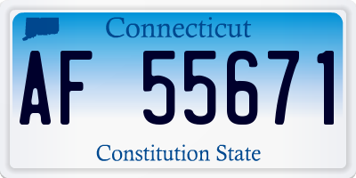 CT license plate AF55671