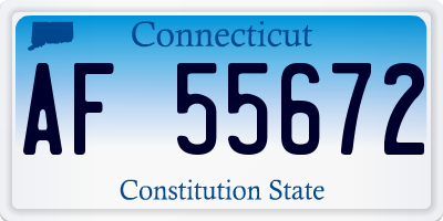 CT license plate AF55672