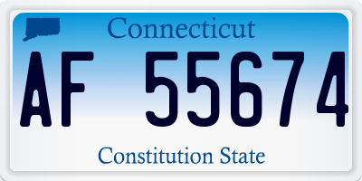CT license plate AF55674