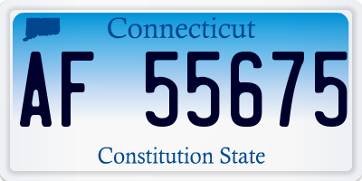 CT license plate AF55675