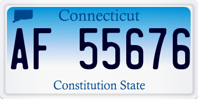 CT license plate AF55676