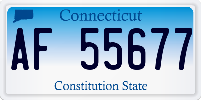 CT license plate AF55677