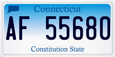CT license plate AF55680