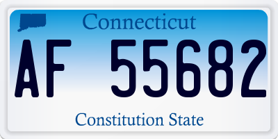 CT license plate AF55682