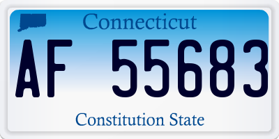 CT license plate AF55683
