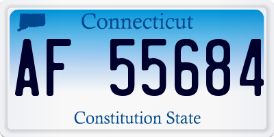 CT license plate AF55684