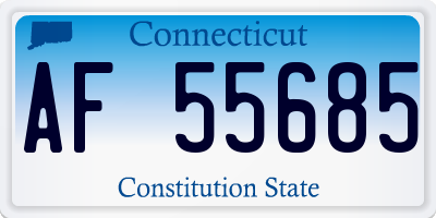 CT license plate AF55685