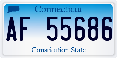 CT license plate AF55686