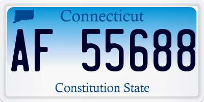CT license plate AF55688
