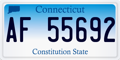 CT license plate AF55692