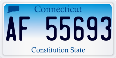 CT license plate AF55693