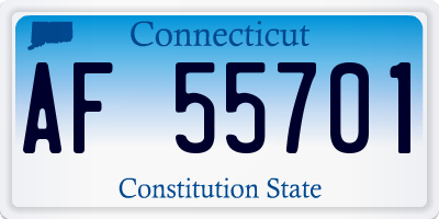 CT license plate AF55701