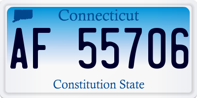 CT license plate AF55706