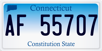 CT license plate AF55707