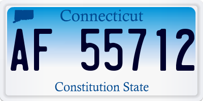 CT license plate AF55712