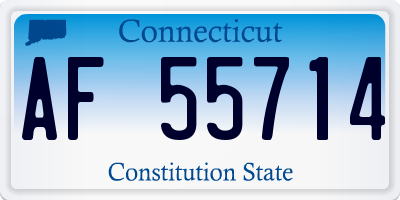 CT license plate AF55714