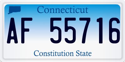 CT license plate AF55716