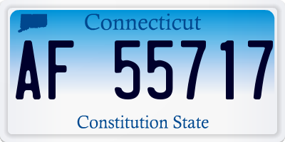 CT license plate AF55717