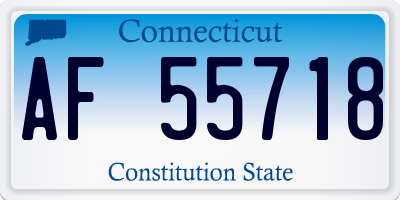 CT license plate AF55718