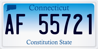 CT license plate AF55721