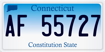 CT license plate AF55727