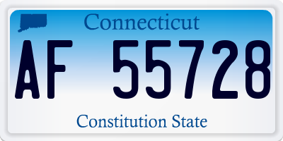 CT license plate AF55728