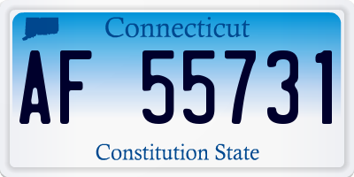 CT license plate AF55731