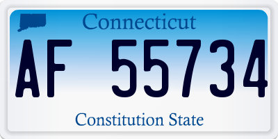 CT license plate AF55734