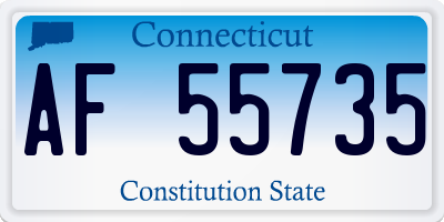 CT license plate AF55735