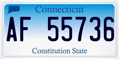 CT license plate AF55736