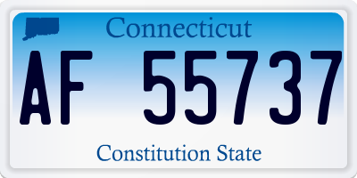 CT license plate AF55737