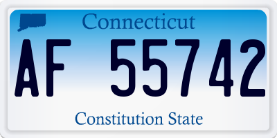 CT license plate AF55742