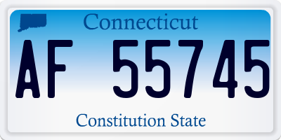 CT license plate AF55745