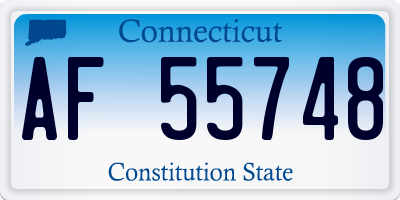 CT license plate AF55748