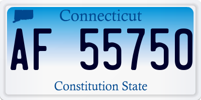 CT license plate AF55750