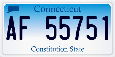 CT license plate AF55751